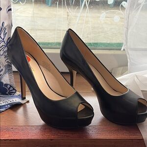 Nine West Black Stiletto Peep-Toe Heels